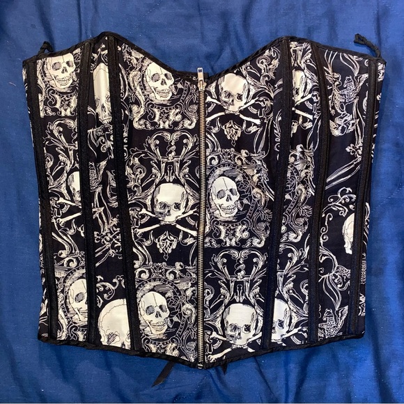 ☠️Intimate Attitudes Skull Corset Size XL Sexy Lingerie EUC☠️ - Picture 1 of 4